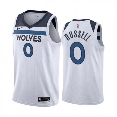 Maillot Basket Homme Minnesota Timberwolves D Angelo Russell 0 2022-23 Nike Association Edition Blanc Swingman